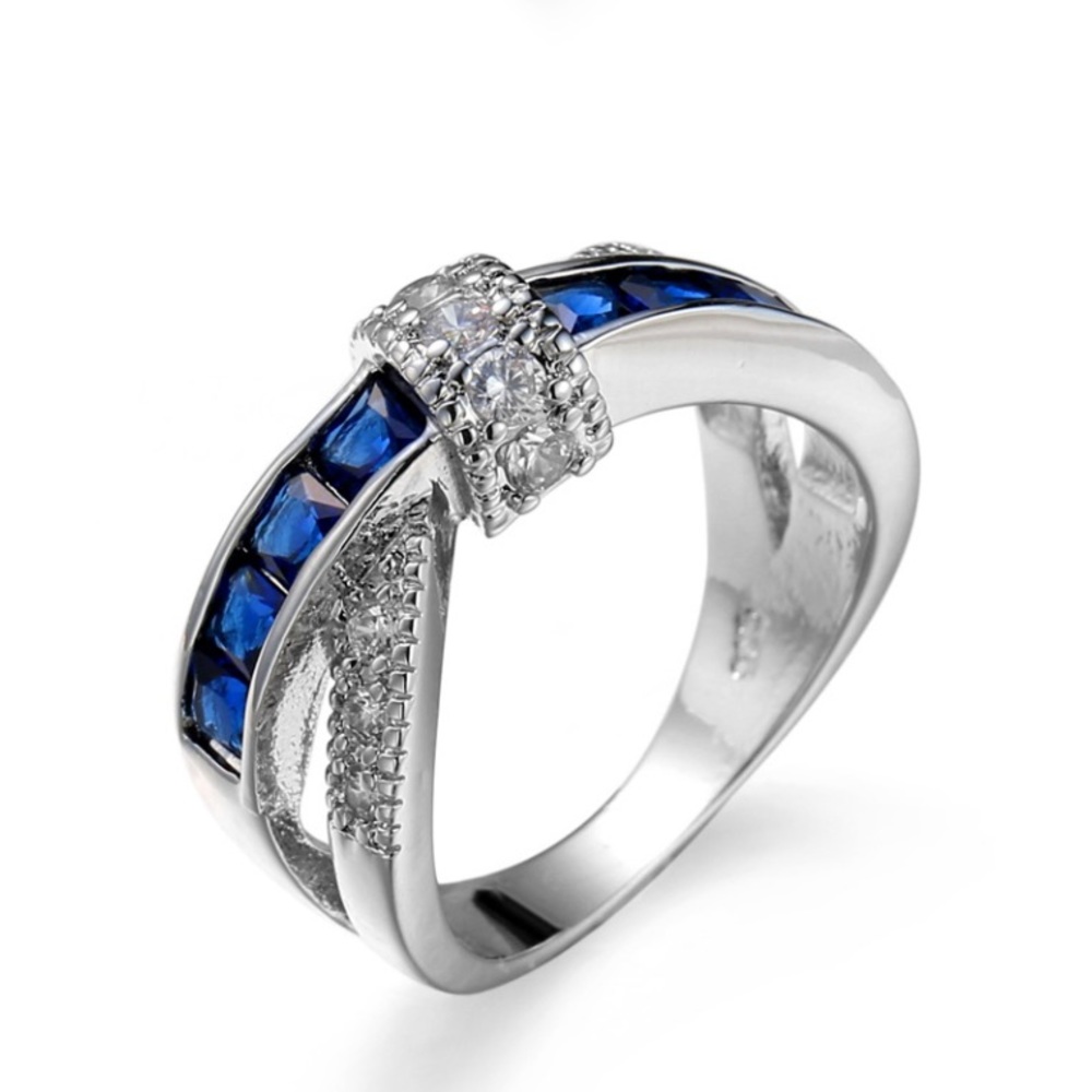 Blue sterling silver Ring